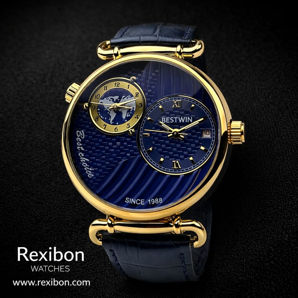 Rexibon Modern Leather Strap Watch BW-276