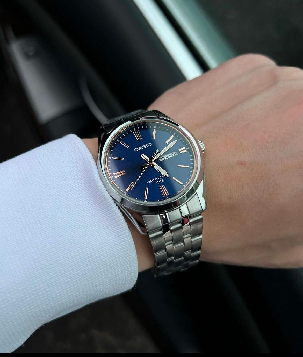Casio blue dial best sale