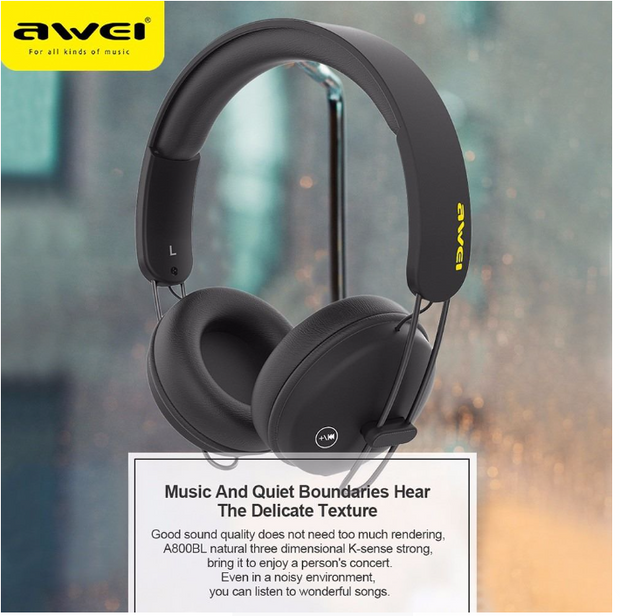 Awei A800BL Bluetooth Earphone Headset Microphone Wireless Headphone