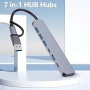 YIORYO Type-C USB Hub Multi Splitter Adapter 4/5/7 Ports USB Hub Expander High Speed Transmission Plug and Play for PC Computer (Size : C)