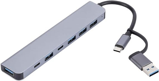 YIORYO Type-C USB Hub Multi Splitter Adapter 4/5/7 Ports USB Hub Expander High Speed Transmission Plug and Play for PC Computer (Size : C)