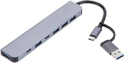 YIORYO Type-C USB Hub Multi Splitter Adapter 4/5/7 Ports USB Hub Expander High Speed Transmission Plug and Play for PC Computer (Size : C)