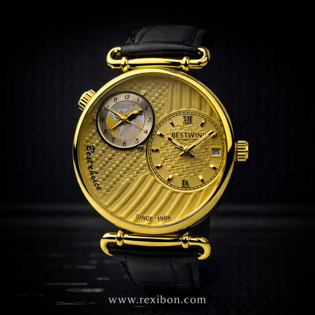 Rexibon Modern Leather Strap Watch BW-276