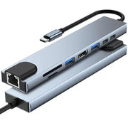 USB C HUB 8 in 1 USB C Adapter with 4K HDMI 100W PD USB 3.0 RJ45 Ethernet SD/TF Card Reader MacBook pro air ipad iphone15 typec