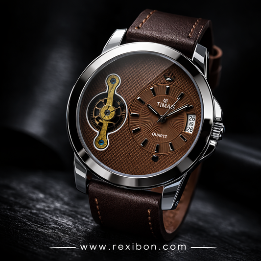 Stylish Leather Strap Watch RMS-K71155
