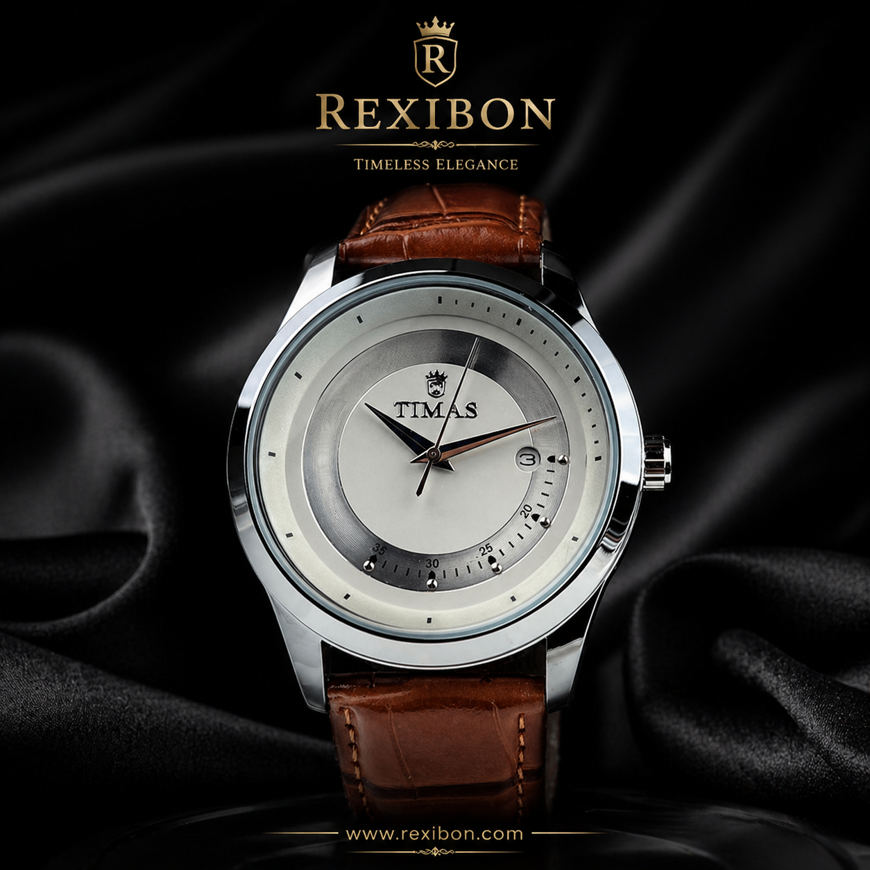 Rexibon Stylish Leather Strap Watch TS-K70999