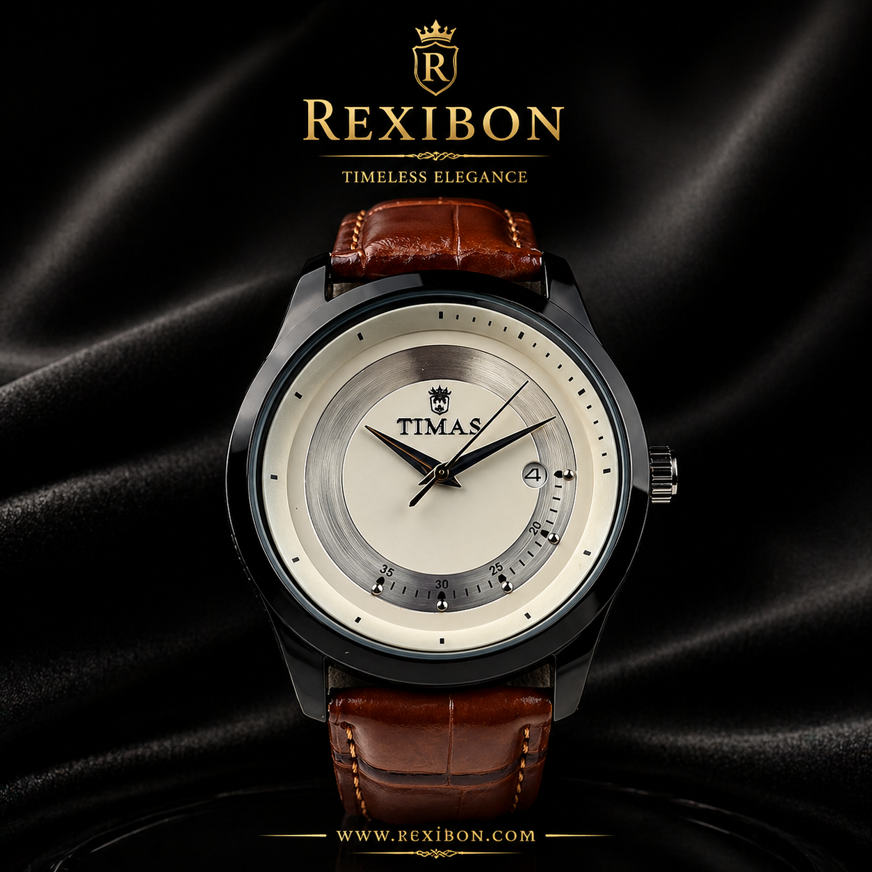 Rexibon Stylish Leather Strap Watch TS-K70999