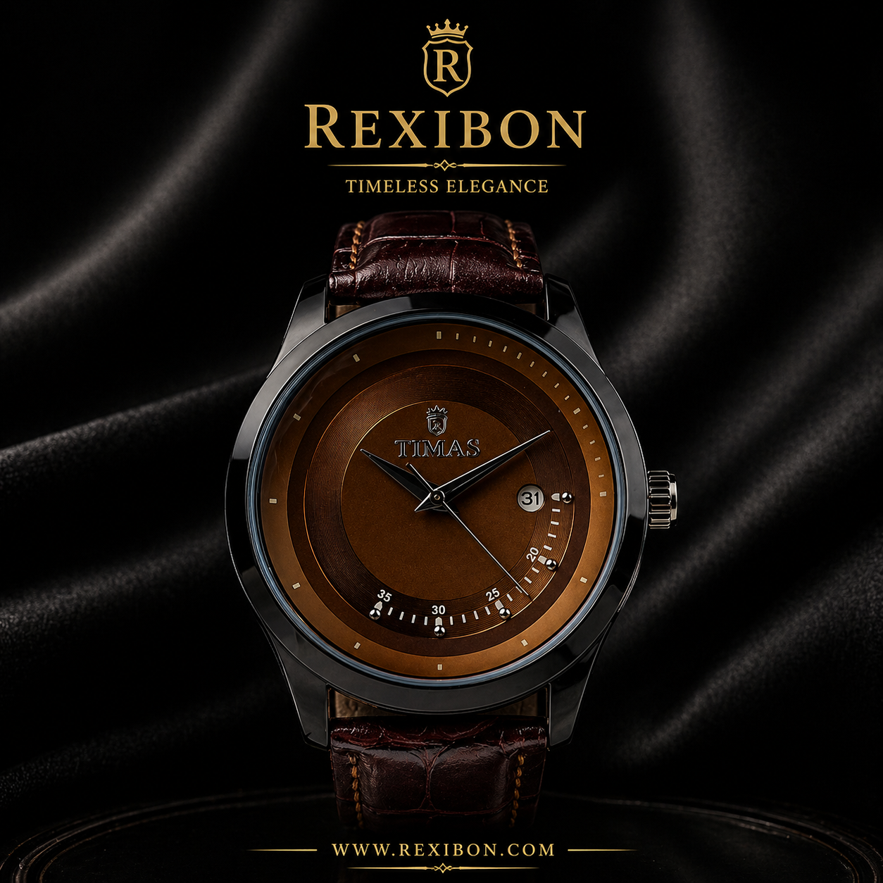 Rexibon Stylish Leather Strap Watch TS-K70999