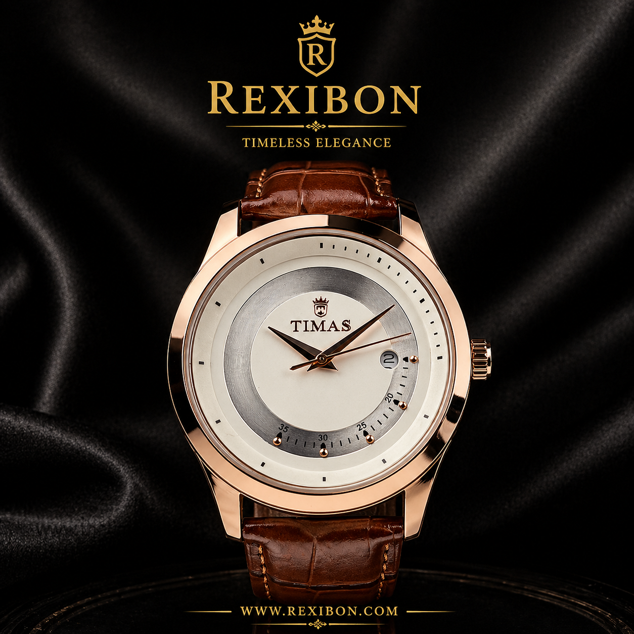 Rexibon Stylish Leather Strap Watch TS-K70999