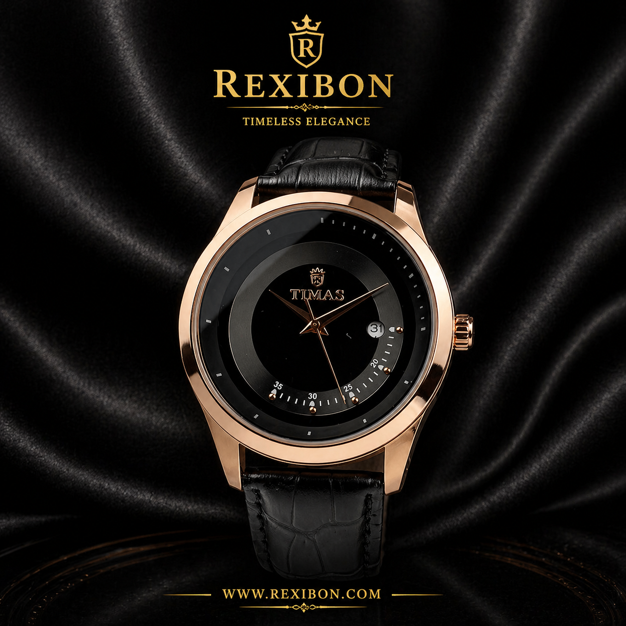 Rexibon Stylish Leather Strap Watch TS-K70999
