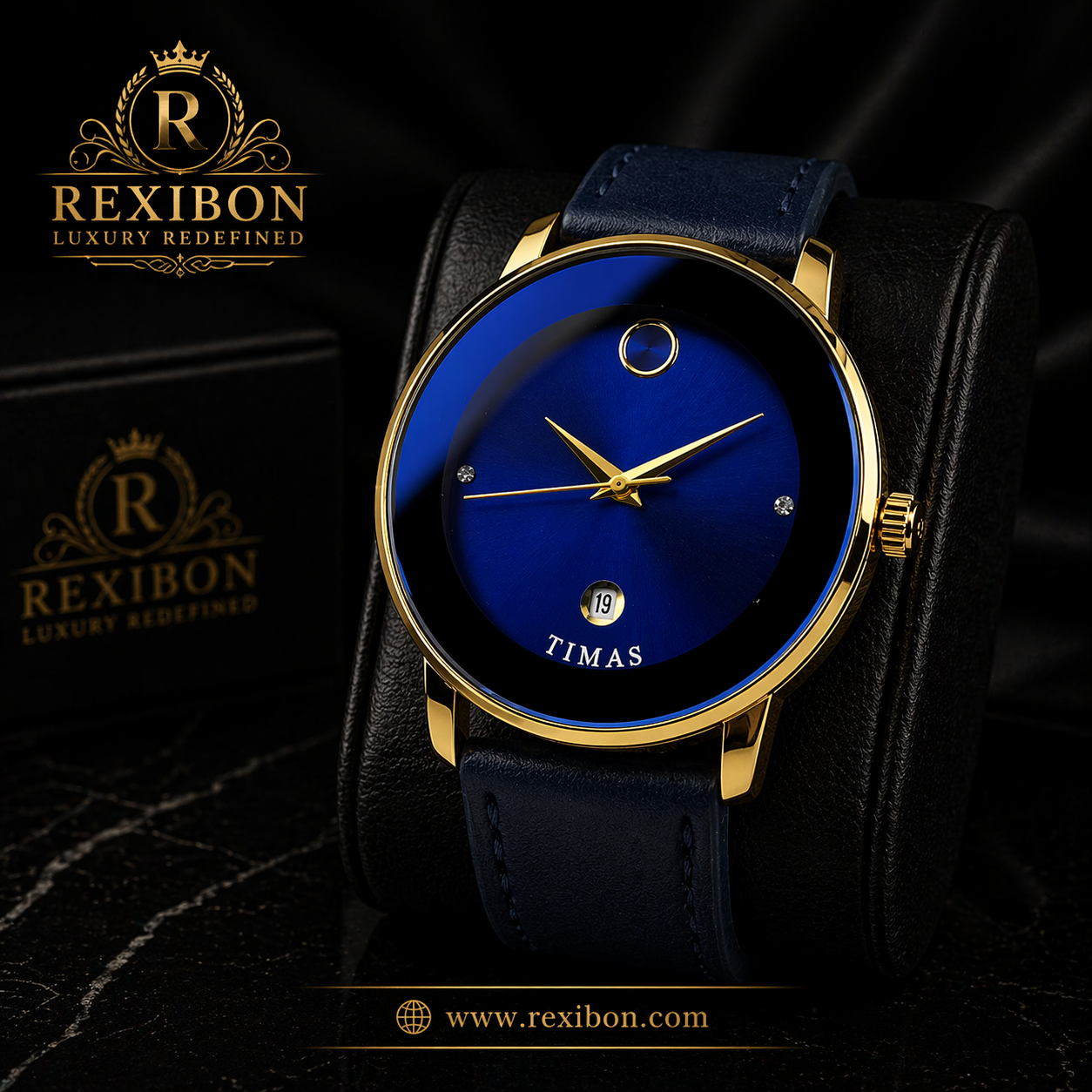 Rexibon Stylish Leather Strap Watch TS-K7116