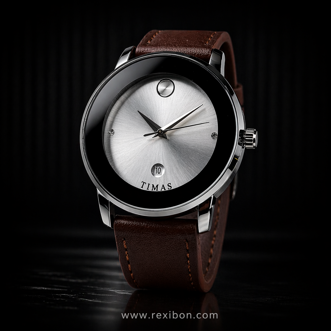 Rexibon Stylish Leather Strap Watch TS-K7116