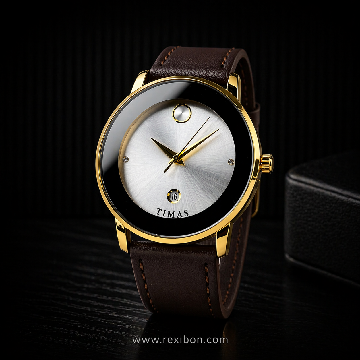 Rexibon Stylish Leather Strap Watch TS-K7116