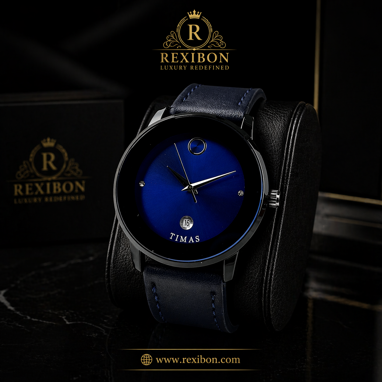 Rexibon Stylish Leather Strap Watch TS-K7116