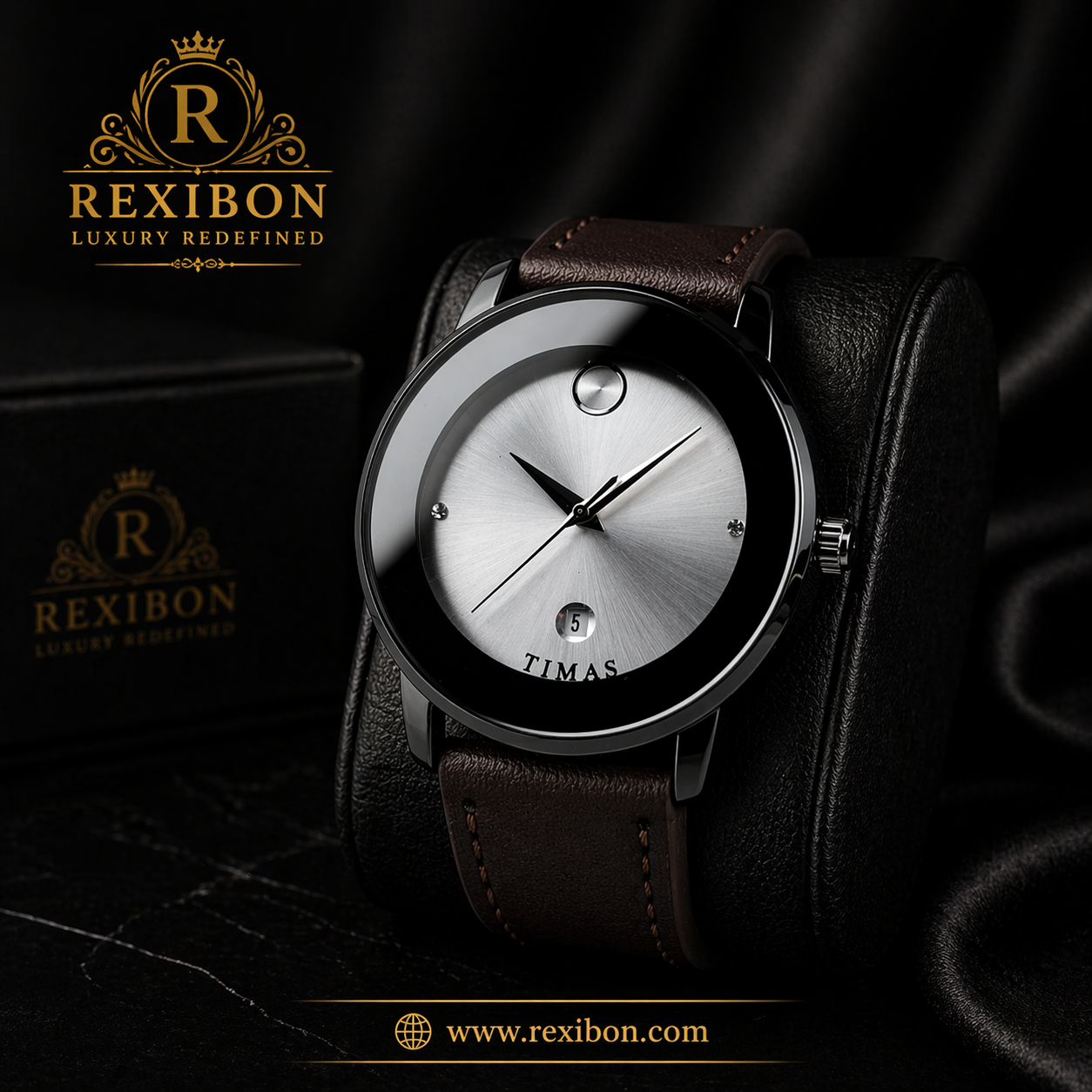 Rexibon Stylish Leather Strap Watch TS-K7116