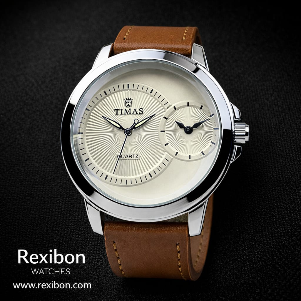 Rexibon Stylish Leather Strap Watch TS-K7156