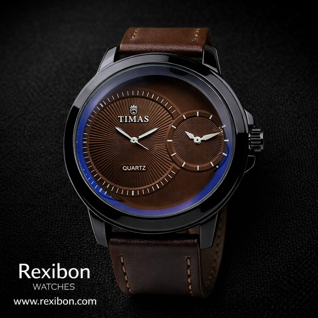 Rexibon Stylish Leather Strap Watch TS-K7156