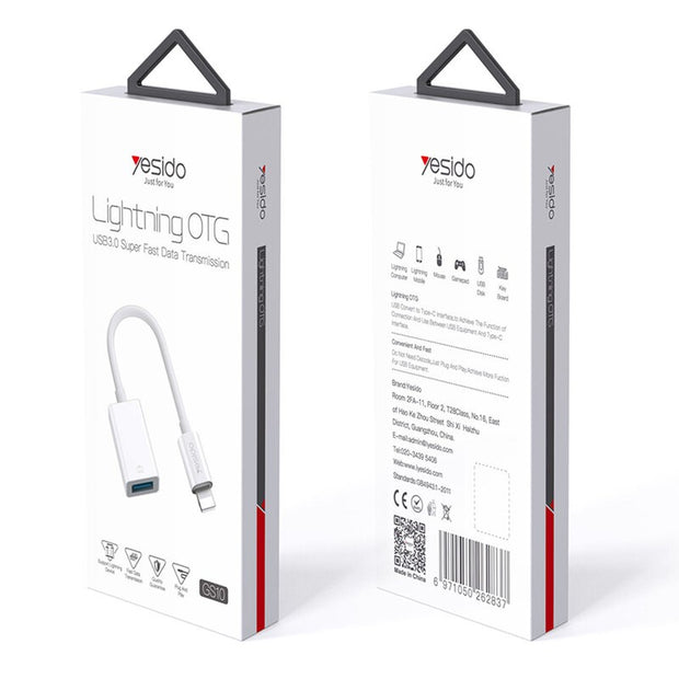 Yesido GS10 Premium Quality Lightning OTG | Iphone OTG To USB 3.0 Speed OTG/USB | Iphone Plug and Use OTG