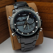 Dual Time Stainless Steel Watch For Men RMC-851